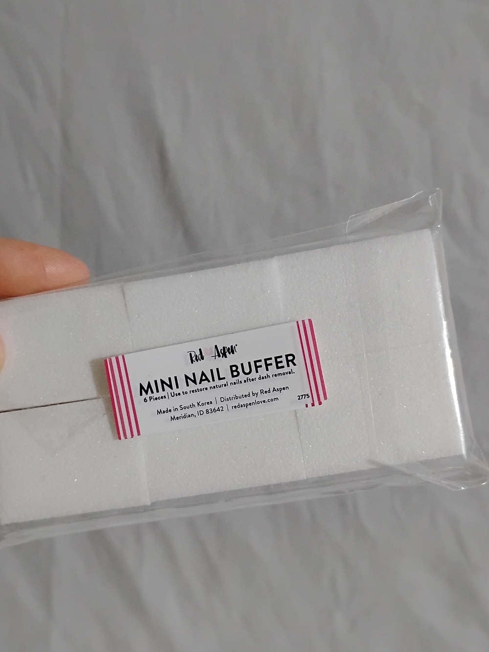 Red Aspen White Mini Nail Buffer - Pack of 6